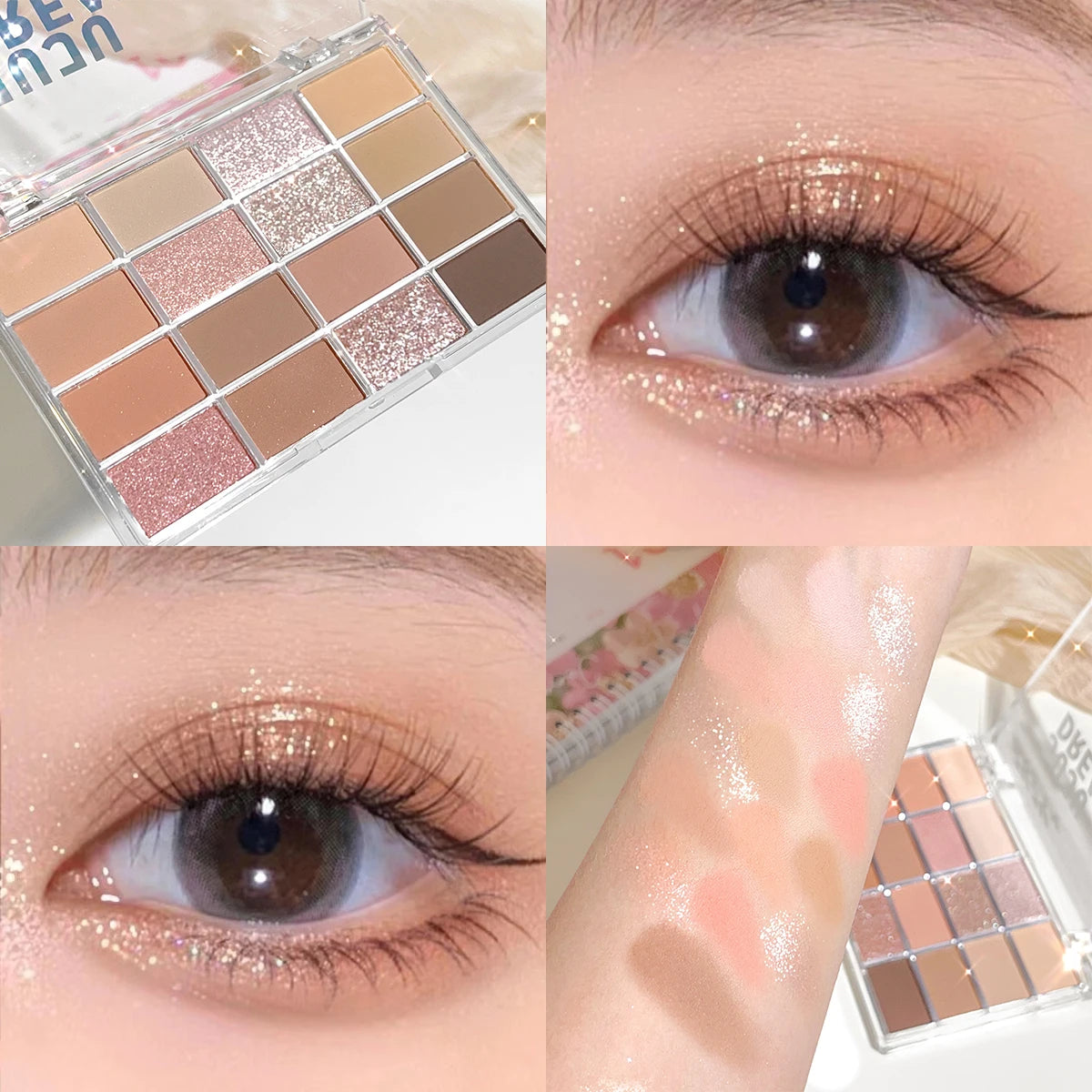 JUJU DREAM 16 Color Earth Tone Eyeshadow Palette - Matte Shimmer Makeup