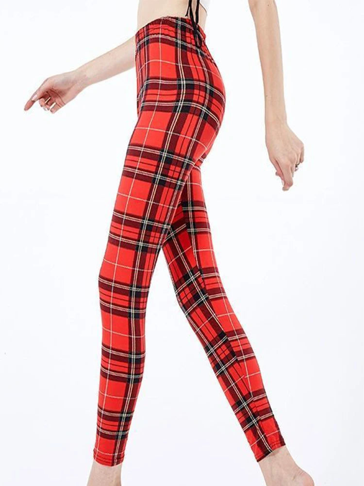 Graffiti Floral Print Leggings - Stretch Ankle-Length Everyday Tights