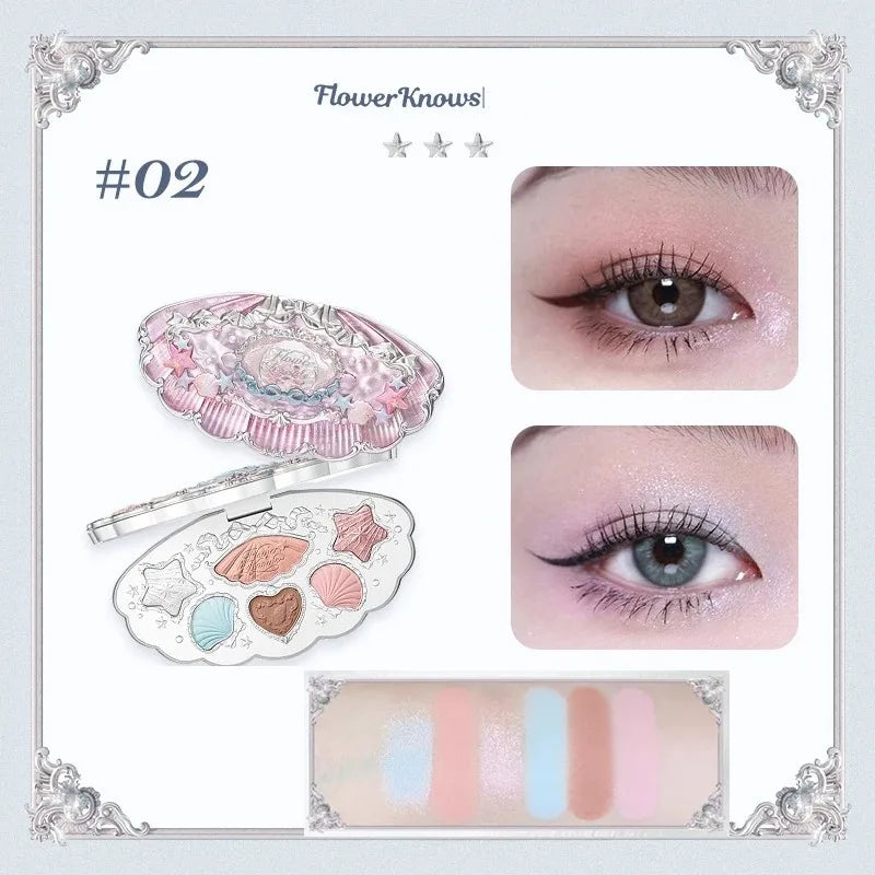 Moonlight Mermaid 5 Color Eyeshadow Palette - Matte Shimmer Glitter Makeup