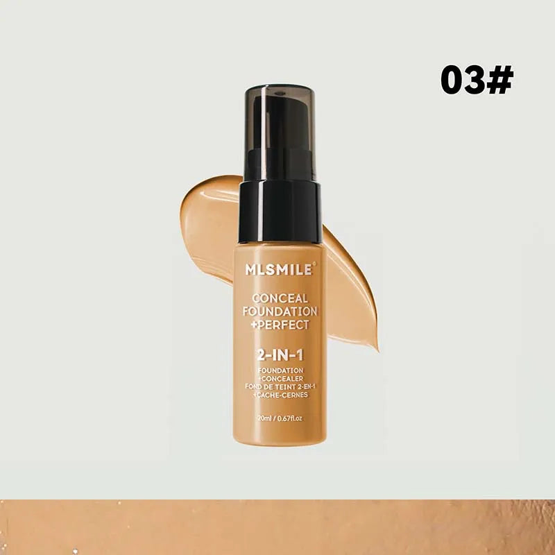 Matte Full Coverage Foundation Cream - Oil Control Waterproof Concealer