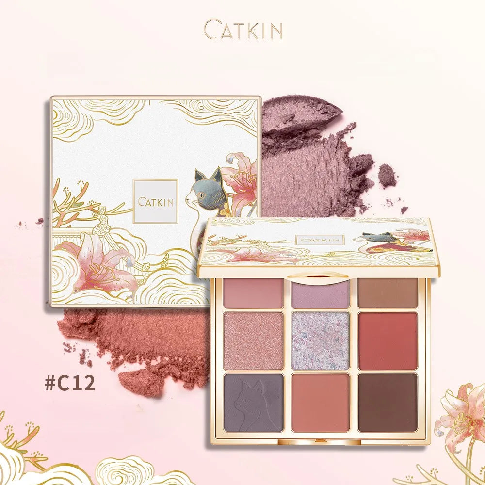 CATKIN 9 Color Eyeshadow Palette - Matte Glitter Natural Shades