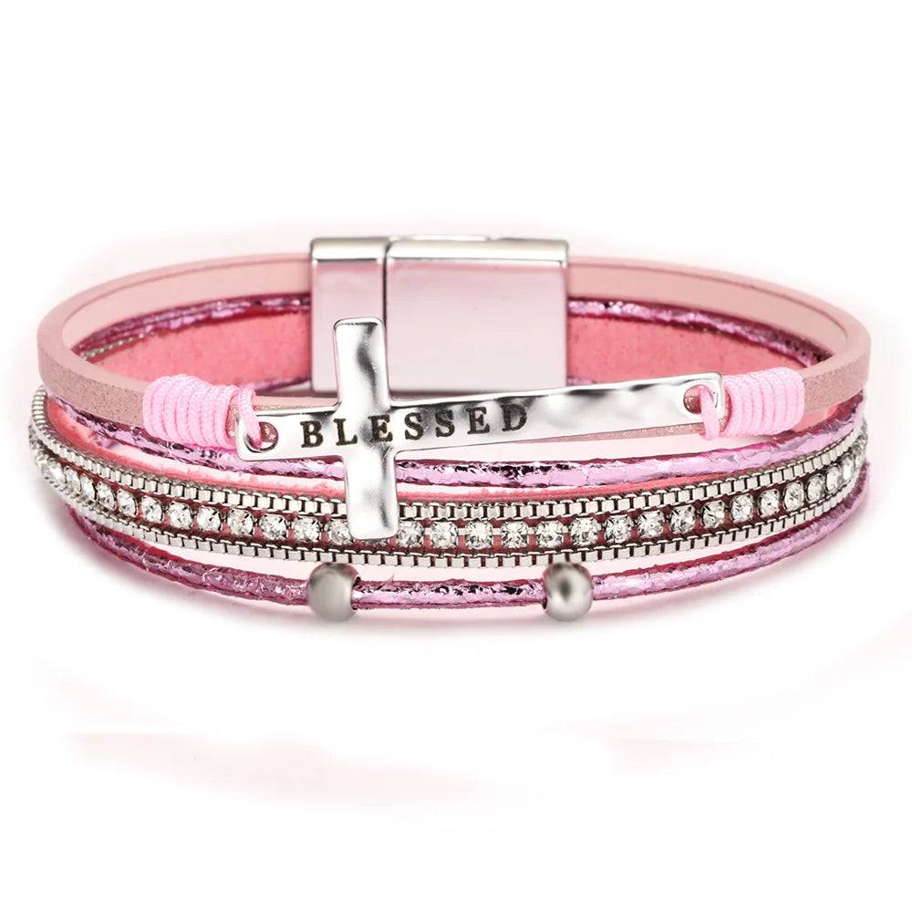 Bohemian Western Cross Bracelet - Faith-Inspired Womens Jewelry