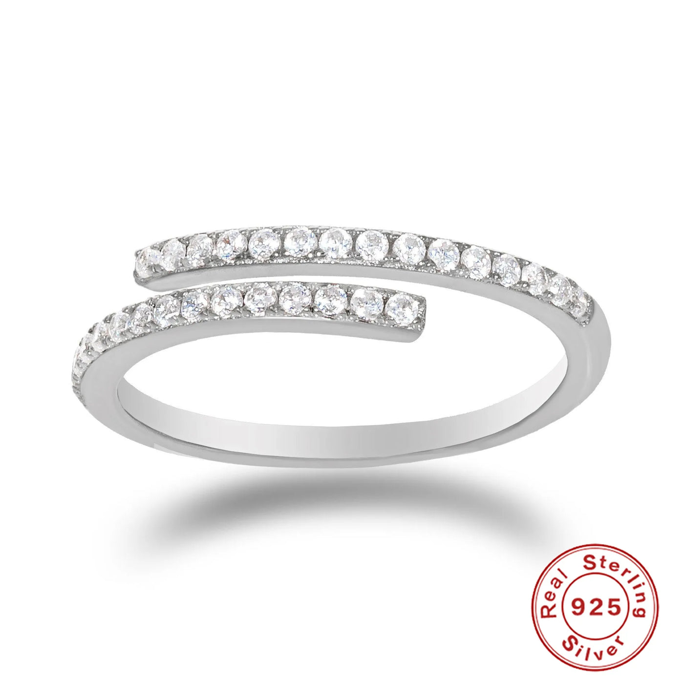 925 Sterling Silver Snake Ring - Open Adjustable Trendy Finger Ring