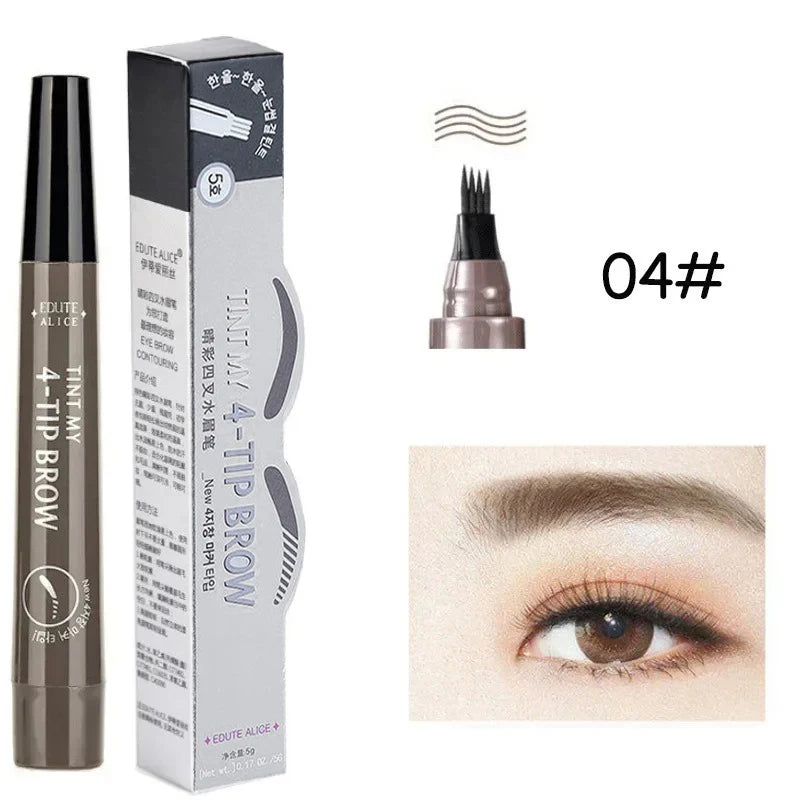 Microblading Fork Tip Eyebrow Pen - Waterproof Long Lasting Brow Pencil
