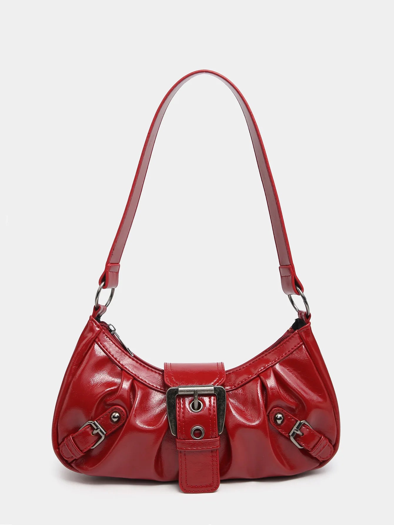 Retro Maillard Y2K Shoulder Bag - Vintage Leather Armpit Purse