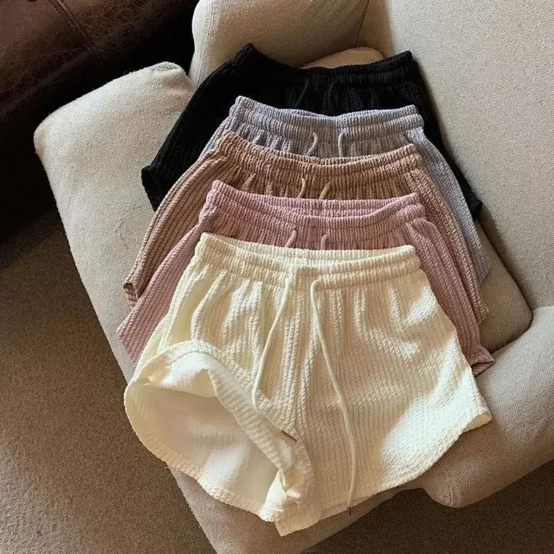 Drawstring Wide Leg Sweat Shorts - High Elastic Casual Fitness Shorts