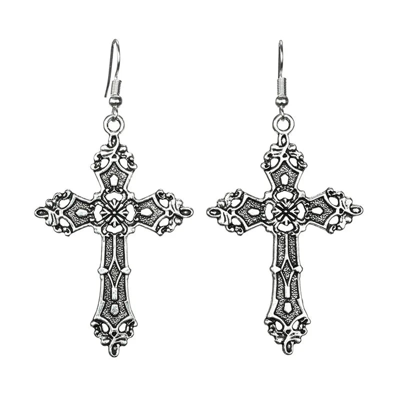 Y2K Crystal Cross Pendant Necklace - Gothic Clavicle Chain Jewelry
