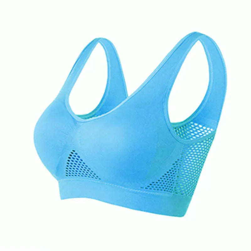 Hollow Out Padded Sports Bra - Breathable Wireless Gym Crop Top