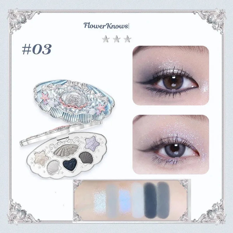 Moonlight Mermaid 5 Color Eyeshadow Palette - Matte Shimmer Glitter Makeup
