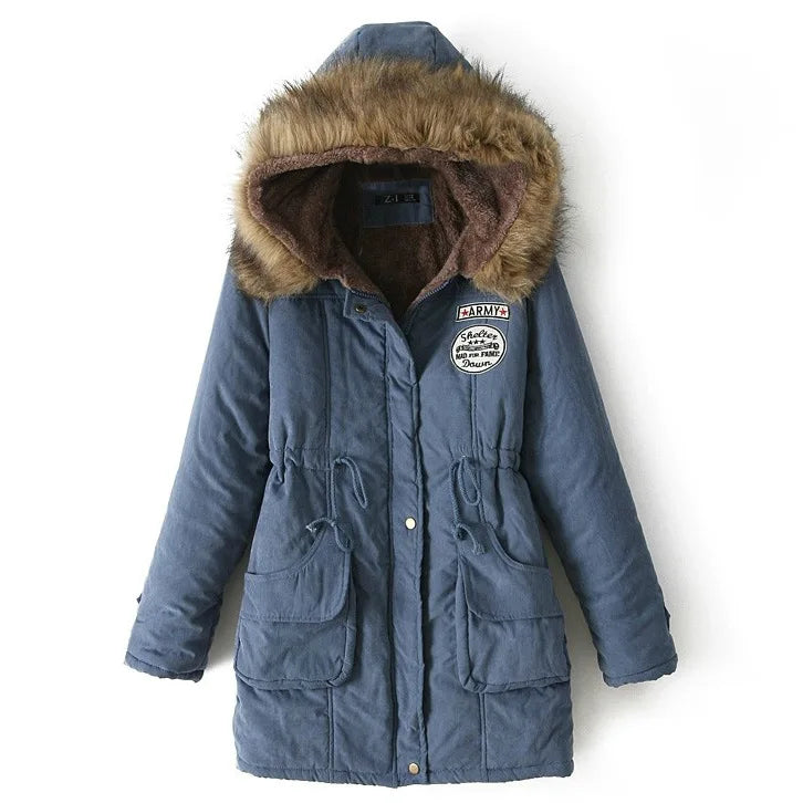 Hooded Thick Cotton Parka - Warm Winter Long Sleeve Jacket