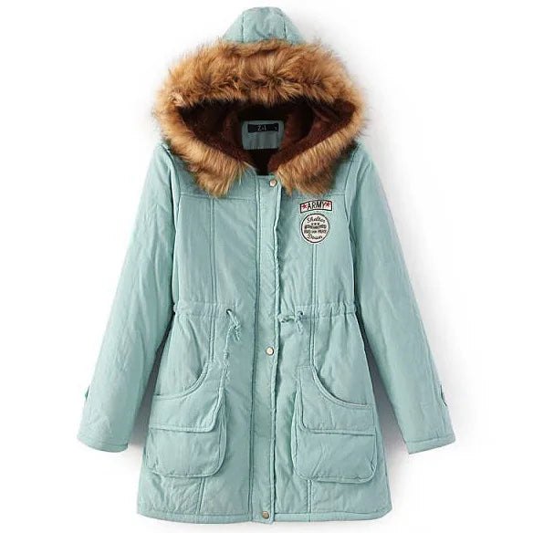 Hooded Thick Cotton Parka - Warm Winter Long Sleeve Jacket