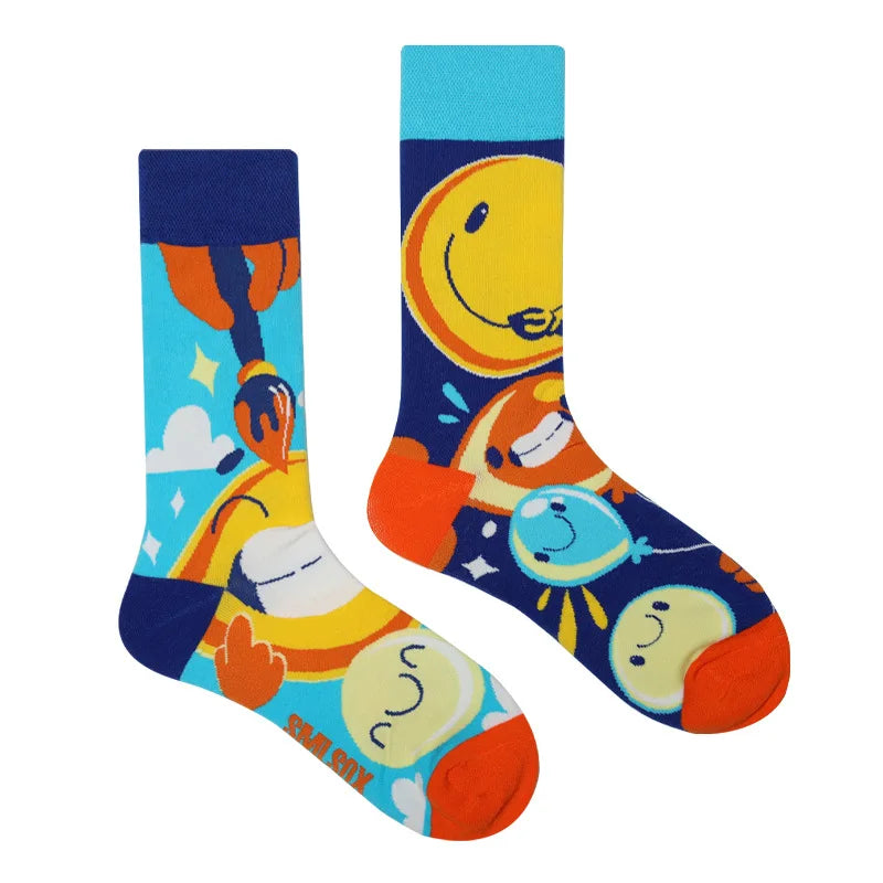Flower Fruit Candy Cotton Socks - Colorful Unisex Mid Tube Pair