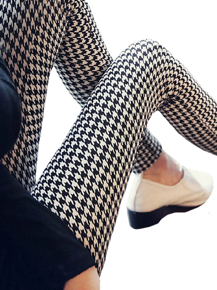 Graffiti Floral Print Leggings - Stretch Ankle-Length Everyday Tights