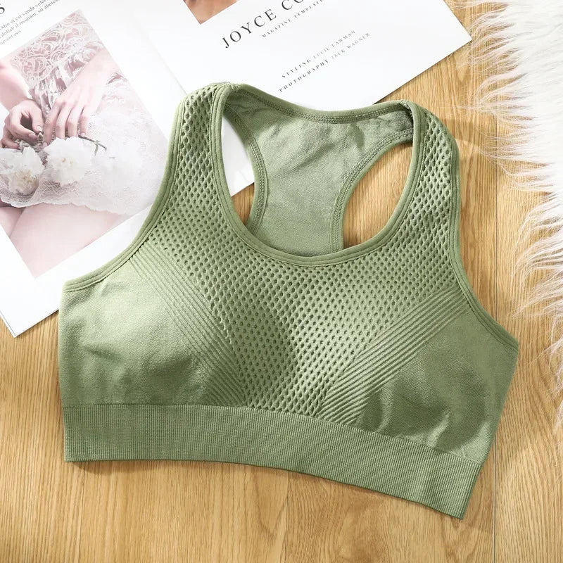 Breathable Padded Sports Bra - Sweat Absorbent Double Layer Gym Top