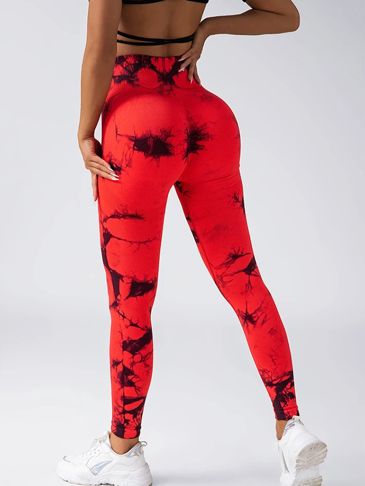 Tie Dye Seamless Yoga Leggings - High Waist Tummy Control Pants