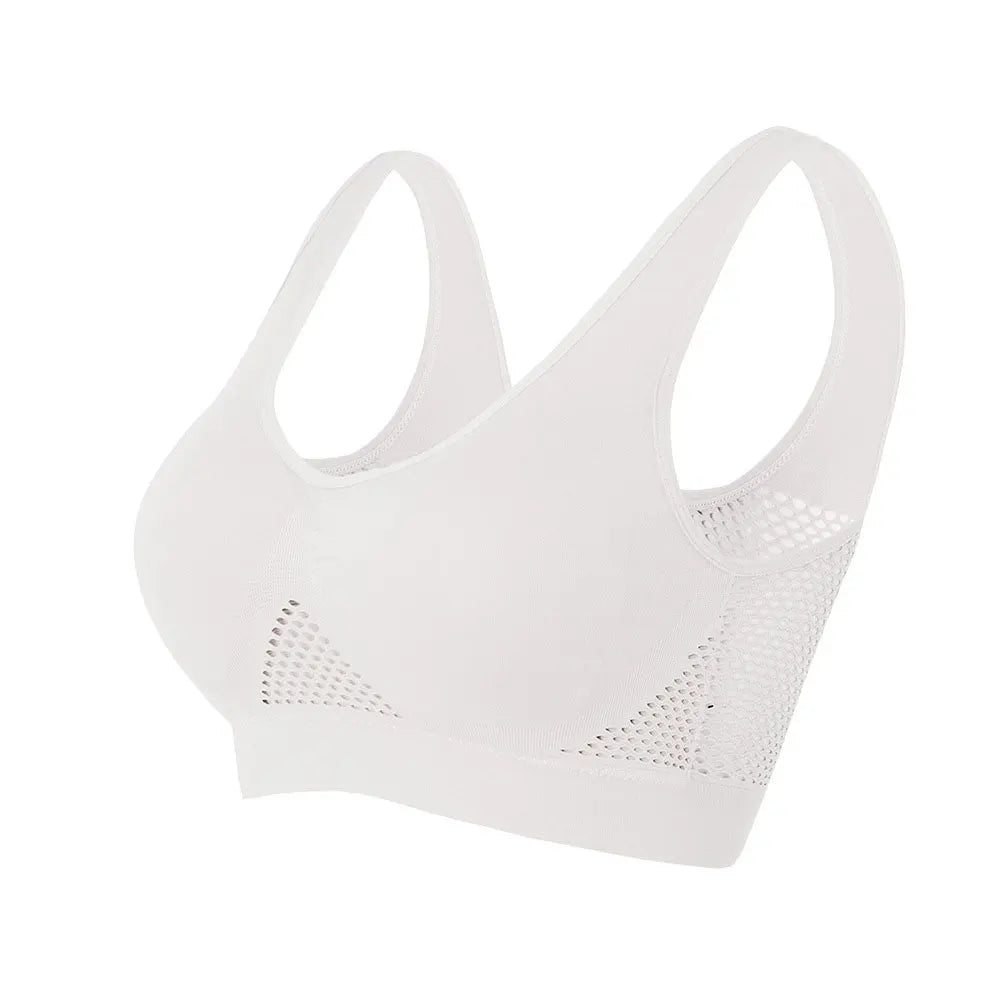 Hollow Out Padded Sports Bra - Breathable Wireless Gym Crop Top