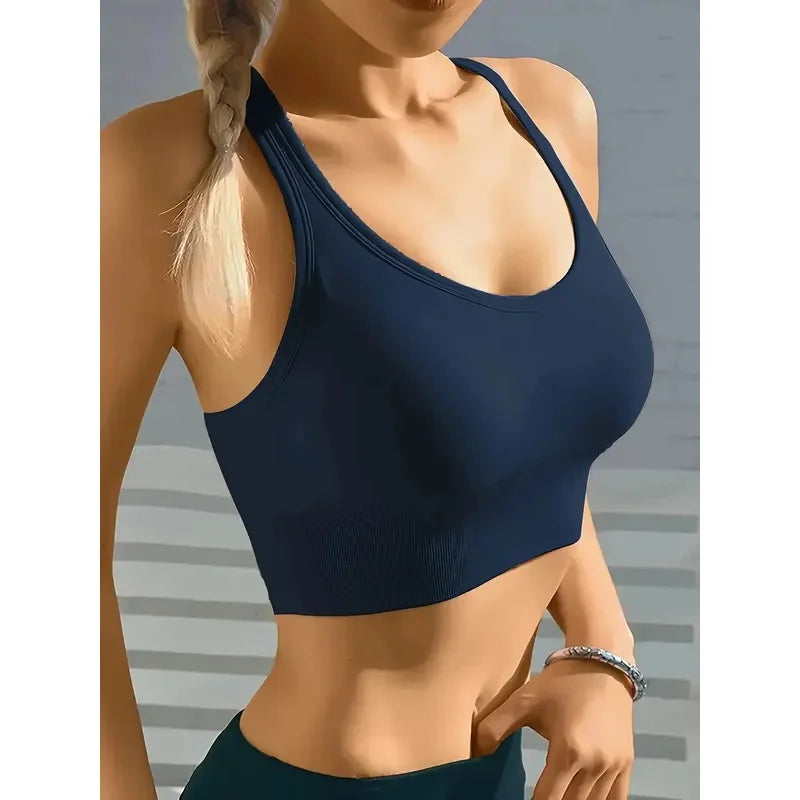 Seamless Push Up Yoga Tank Bra - Comfy Breathable Workout Top