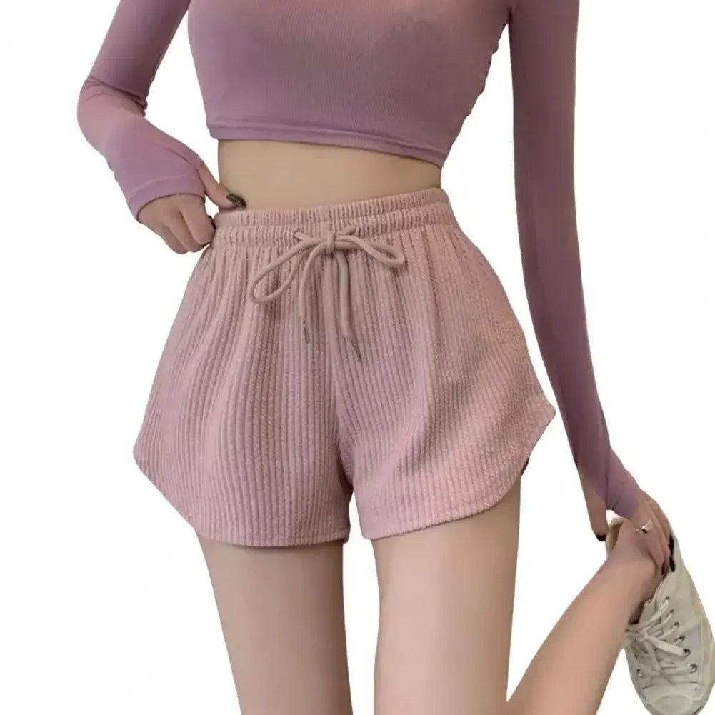 Drawstring Wide Leg Sweat Shorts - High Elastic Casual Fitness Shorts