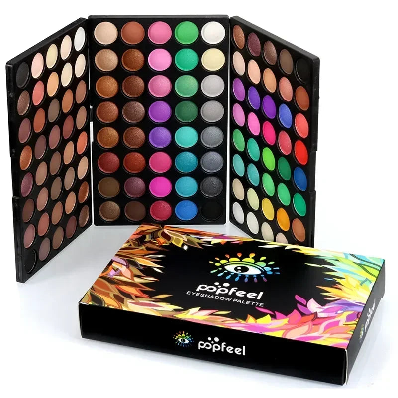 120 Color Glitter Eyeshadow Palette - Matte Shimmer Nude Makeup Kit