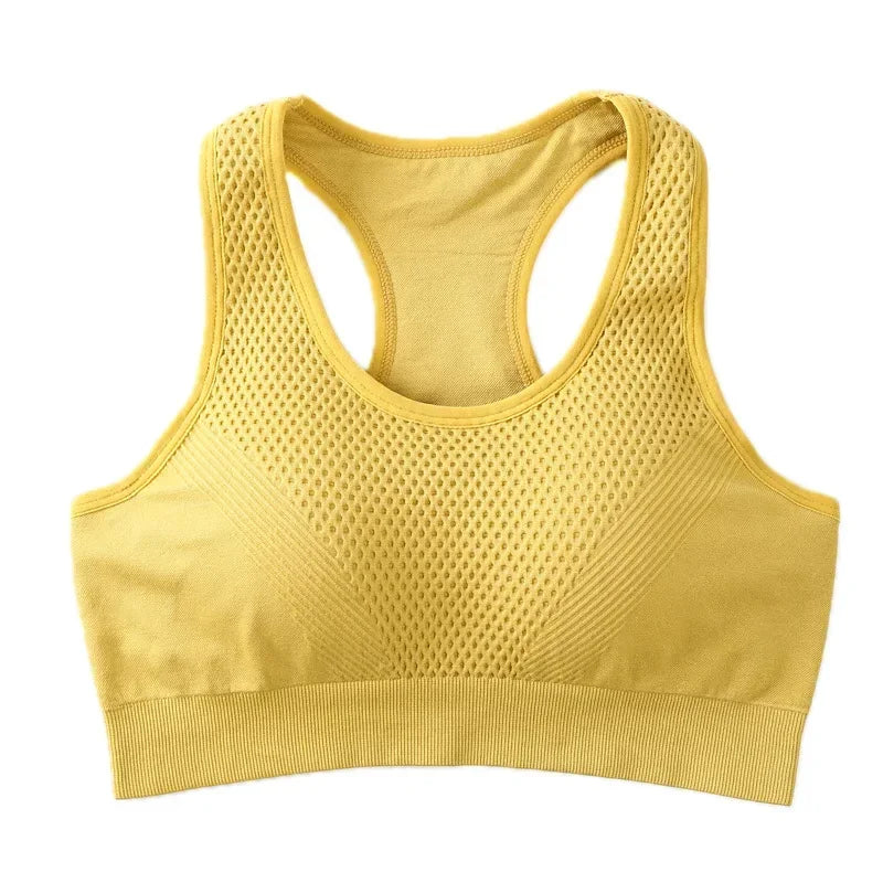Breathable Padded Sports Bra - Sweat Absorbent Double Layer Gym Top