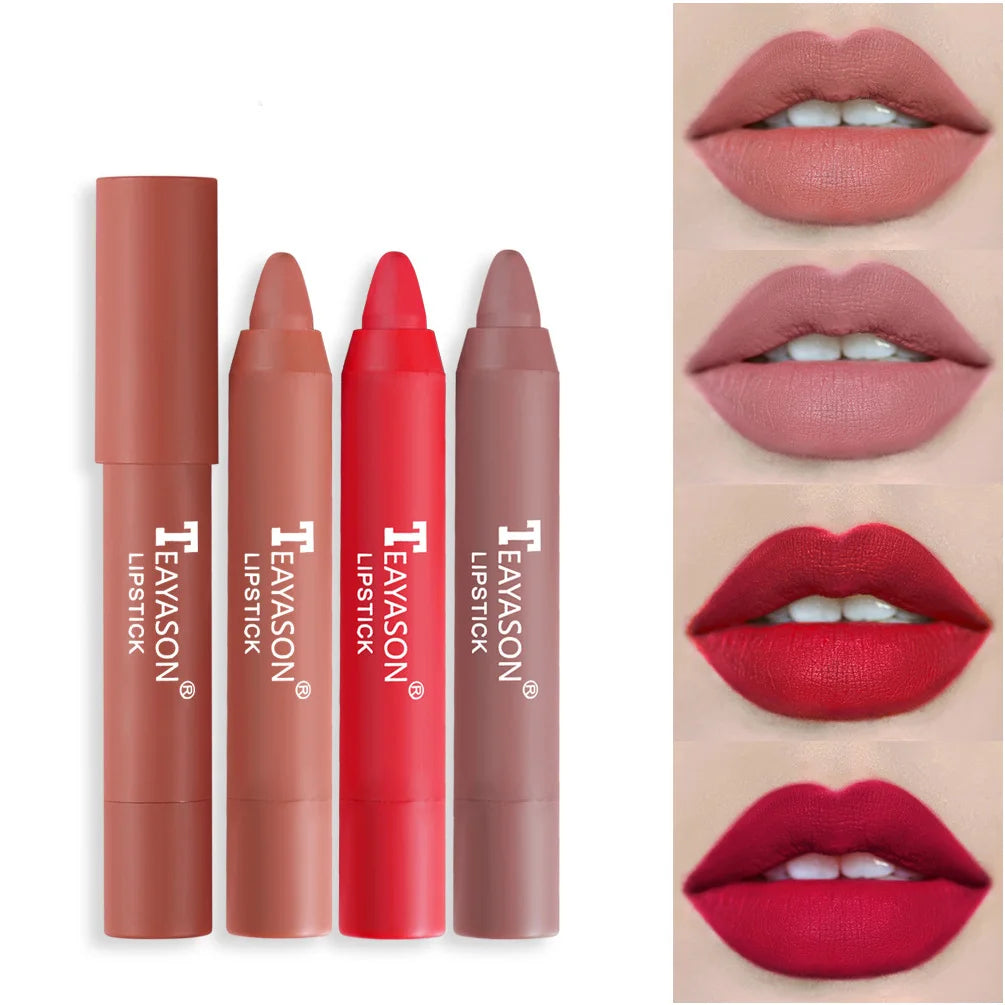 Nude Velvet Matte Lipstick Pencil - Long Lasting Waterproof Lip Color