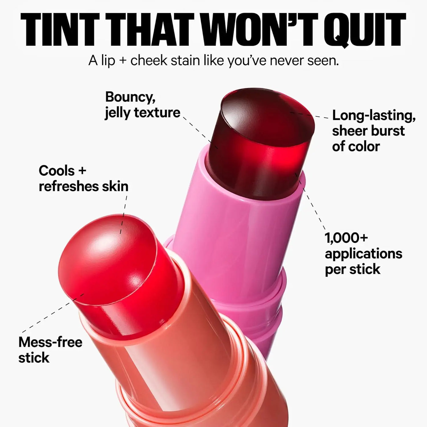 3-in-1 Jelly Blush Stick - Lip Balm Eyeshadow and Cheek Color