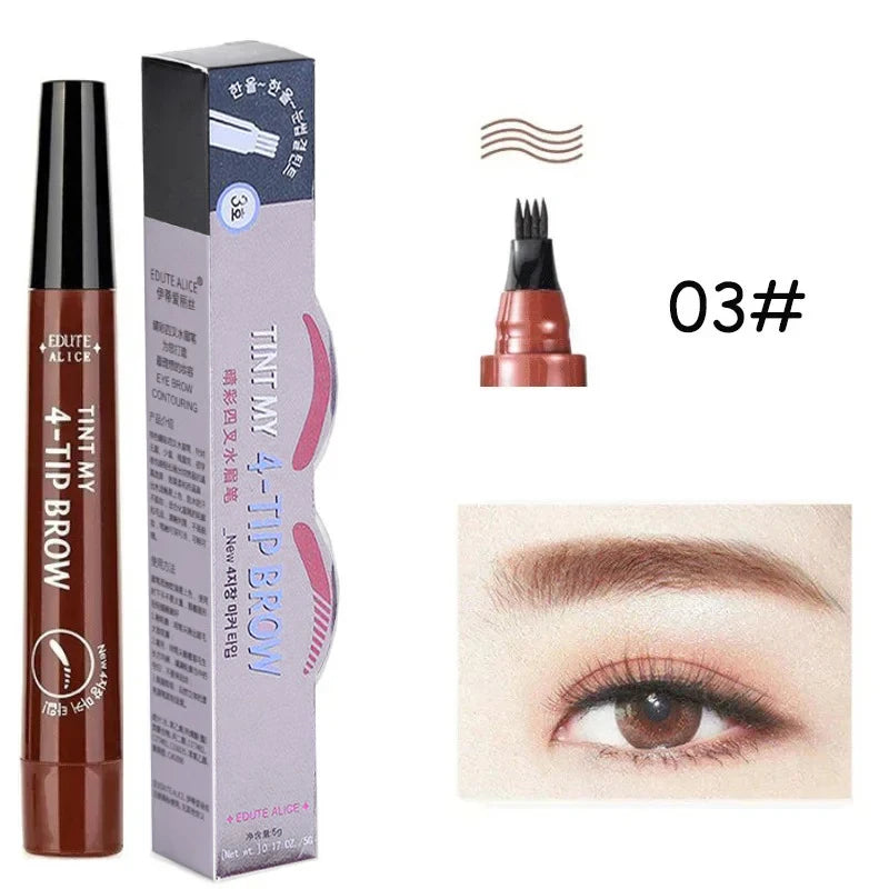 Microblading Fork Tip Eyebrow Pen - Waterproof Long Lasting Brow Pencil