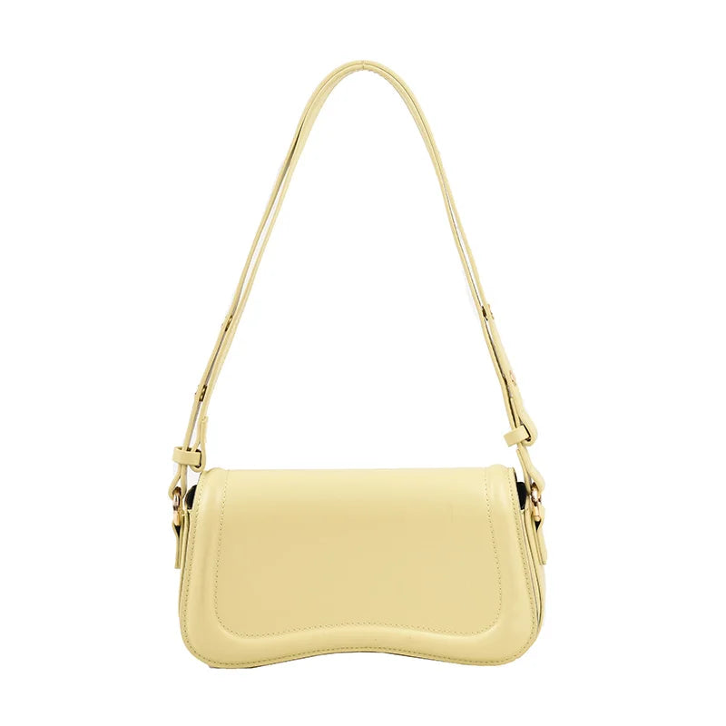 PU Leather Flap Crossbody Bag - Solid Color Small Saddle Purse