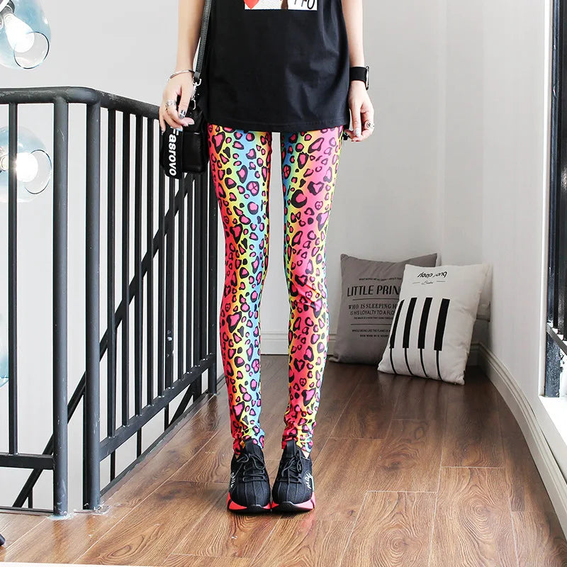 Colorful Zebra Leggings - Casual Stretch Party Tights