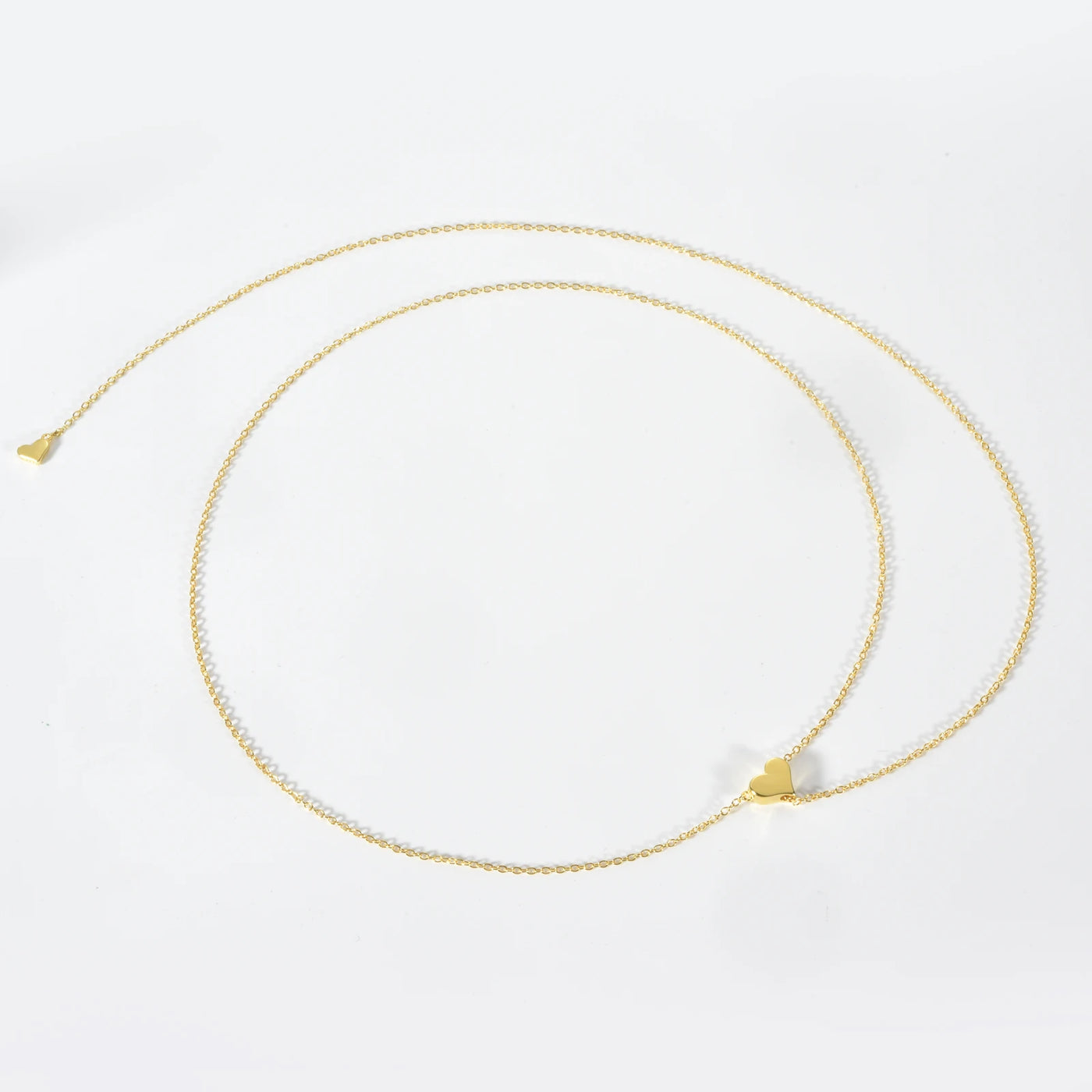 925 Sterling Silver Adjustable Heart Necklace - Resizable Pendant Choker