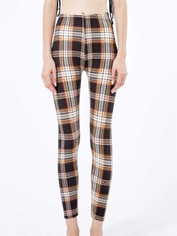 Graffiti Floral Print Leggings - Stretch Ankle-Length Everyday Tights