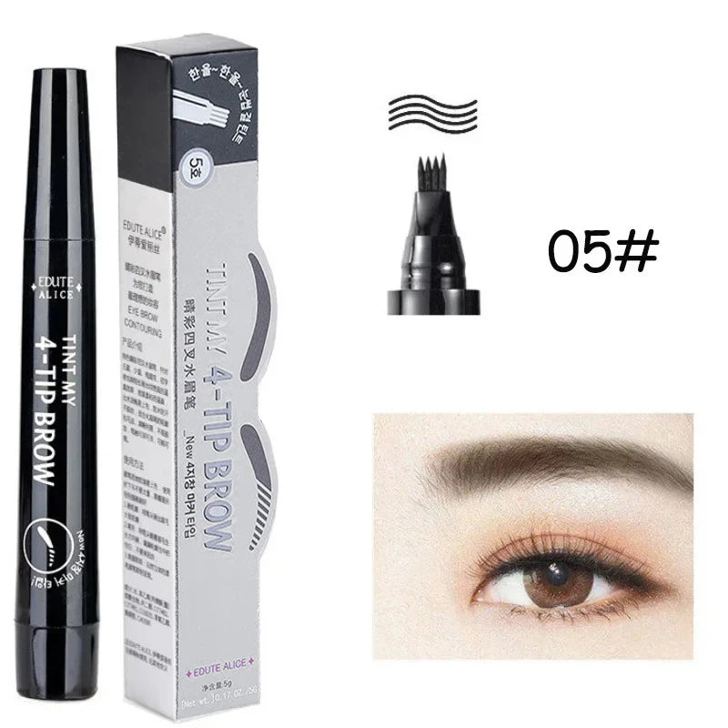 Microblading Fork Tip Eyebrow Pen - Waterproof Long Lasting Brow Pencil