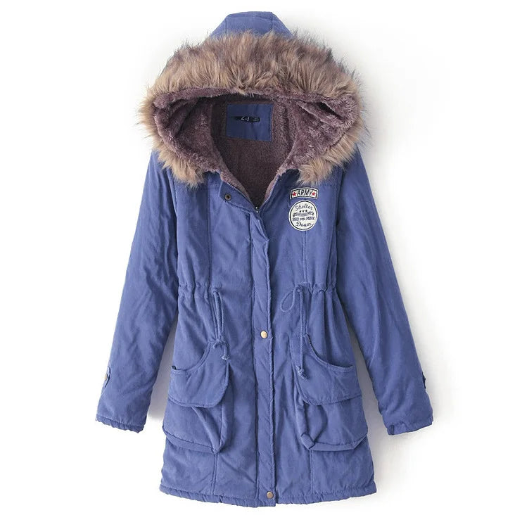 Hooded Thick Cotton Parka - Warm Winter Long Sleeve Jacket