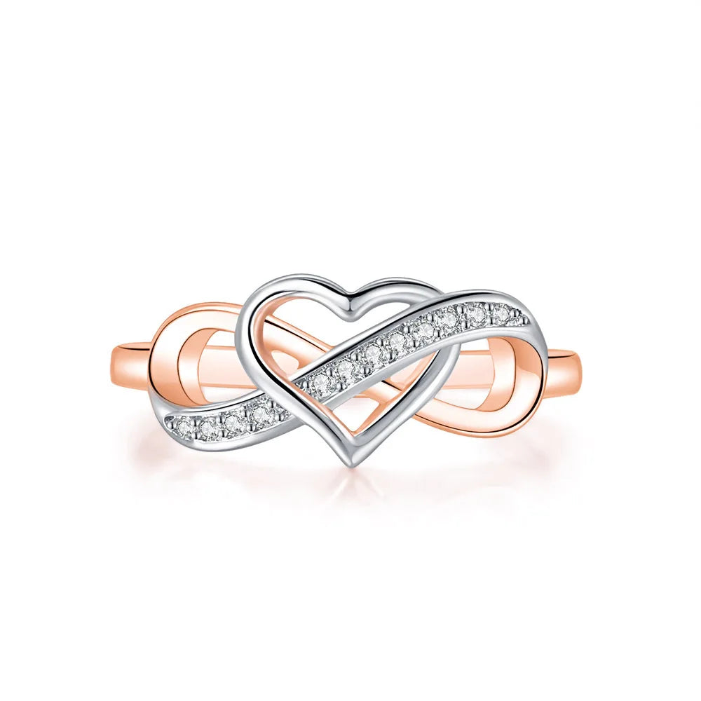 Infinity Love Promise Ring - Double Color Dainty Engagement Band