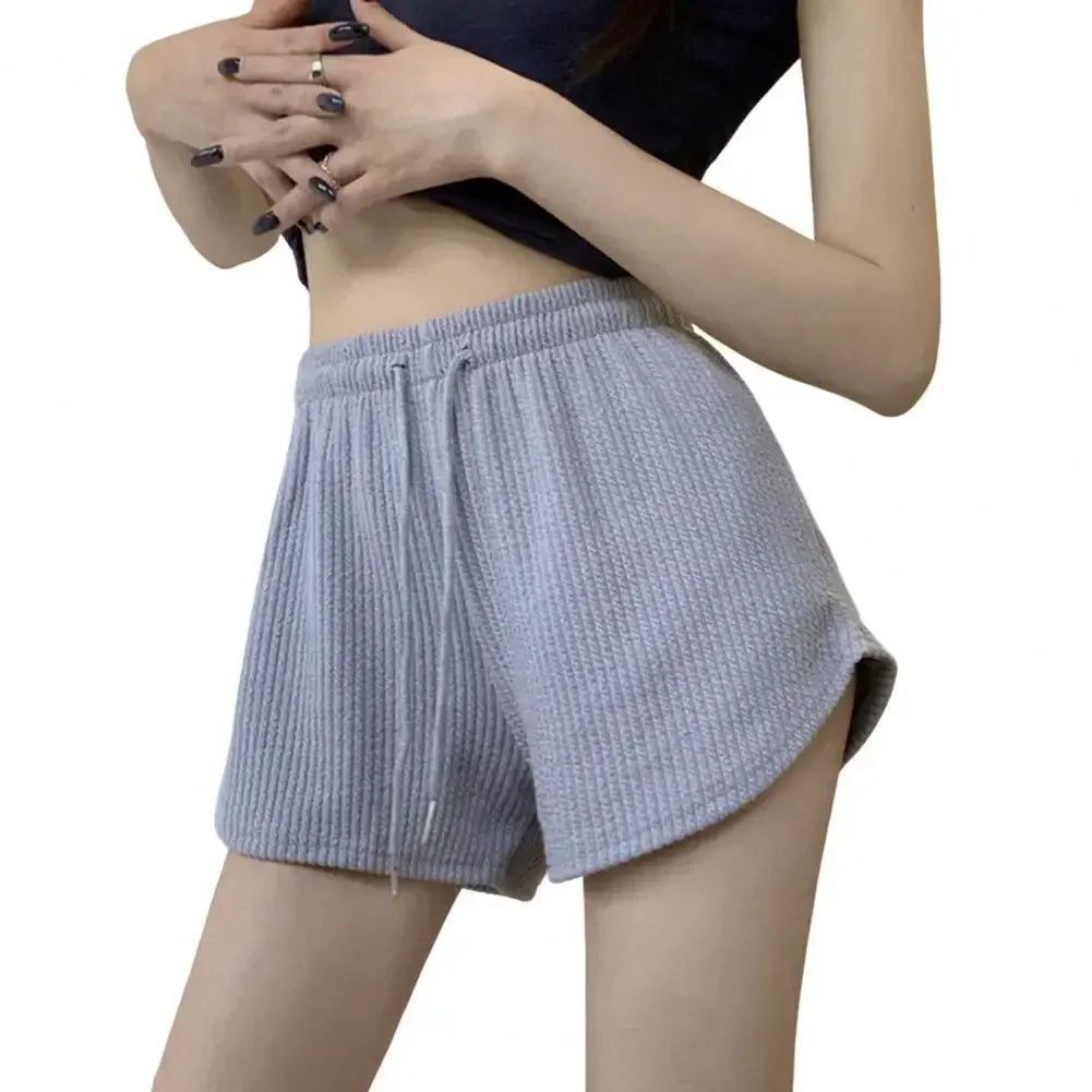 Drawstring Wide Leg Sweat Shorts - High Elastic Casual Fitness Shorts