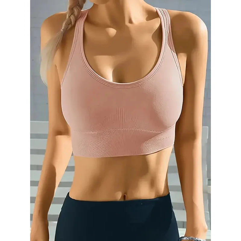 Seamless Push Up Yoga Tank Bra - Comfy Breathable Workout Top