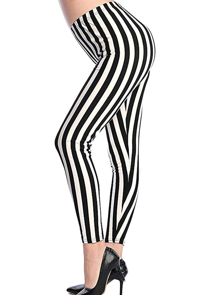 Graffiti Floral Print Leggings - Stretch Ankle-Length Everyday Tights