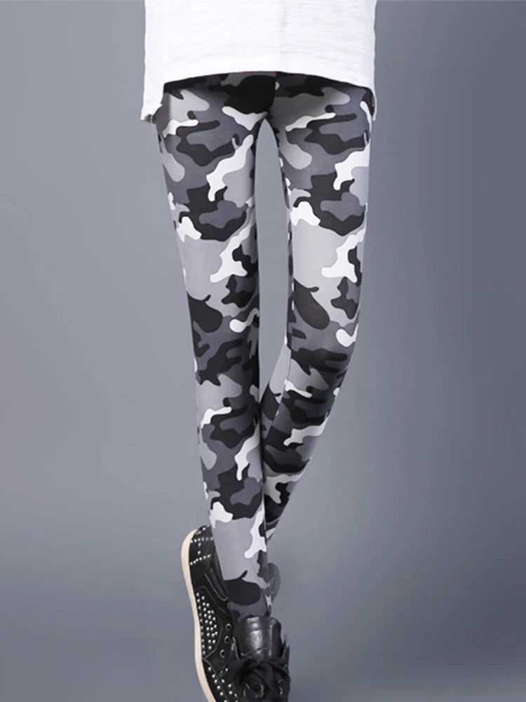 Graffiti Floral Print Leggings - Stretch Ankle-Length Everyday Tights