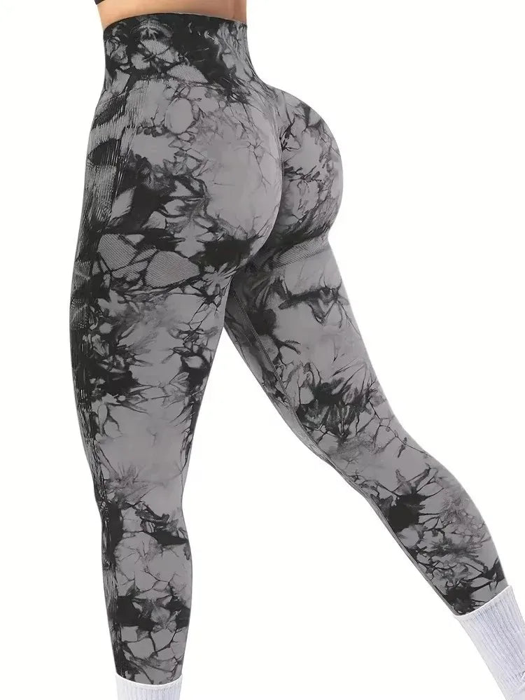 Tie Dye Seamless Yoga Leggings - High Waist Tummy Control Pants