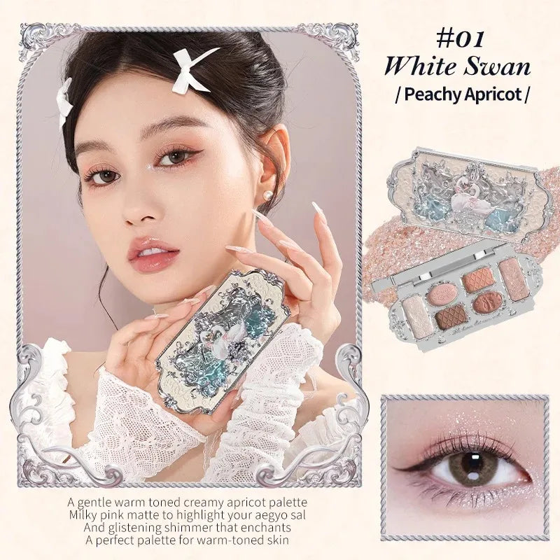 Moonlight Mermaid 5 Color Eyeshadow Palette - Matte Shimmer Glitter Makeup