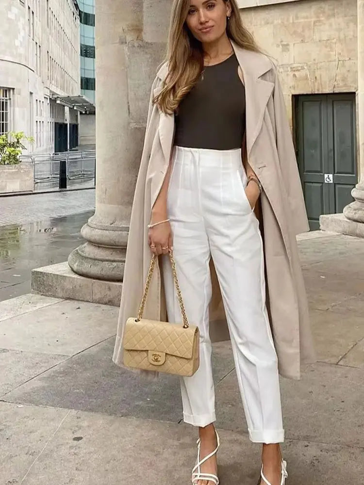 High Waist Pencil Pants - Chic Office Casual Trousers