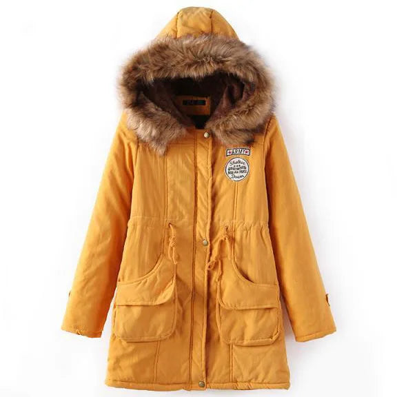 Hooded Thick Cotton Parka - Warm Winter Long Sleeve Jacket