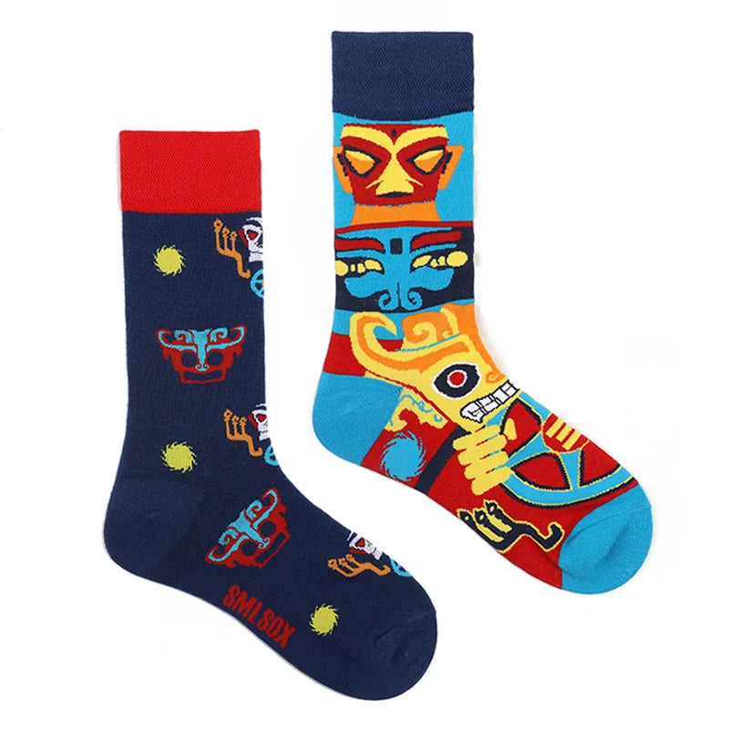 Flower Fruit Candy Cotton Socks - Colorful Unisex Mid Tube Pair