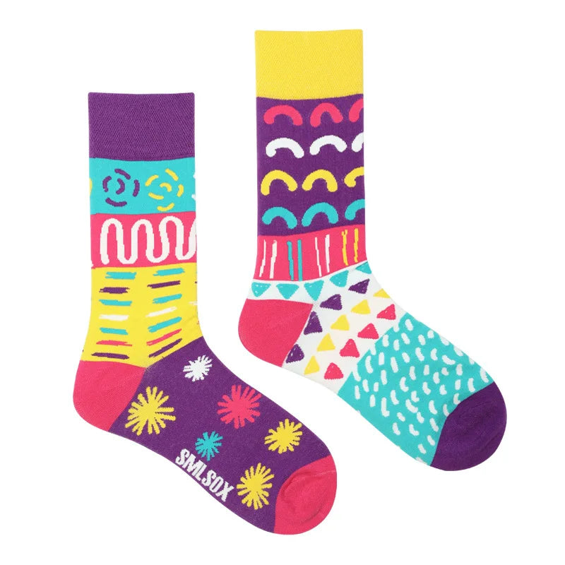 Flower Fruit Candy Cotton Socks - Colorful Unisex Mid Tube Pair