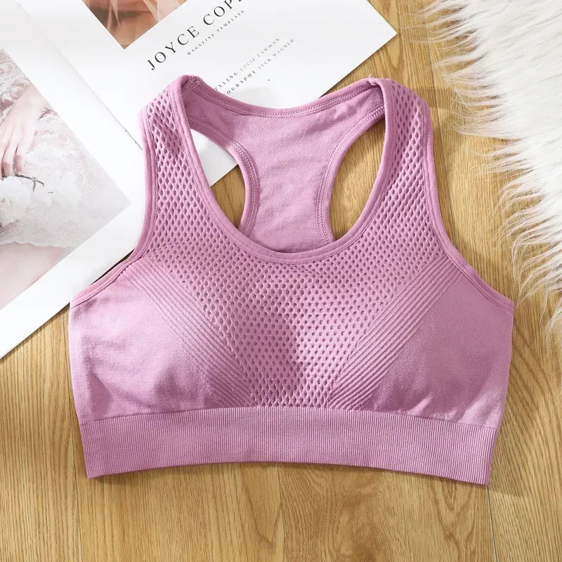 Breathable Padded Sports Bra - Sweat Absorbent Double Layer Gym Top
