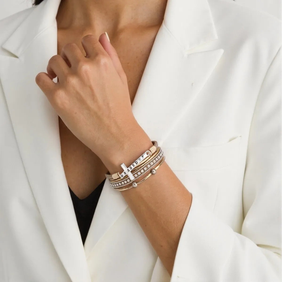 Bohemian Western Cross Bracelet - Faith-Inspired Womens Jewelry