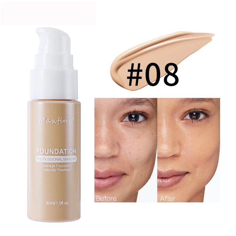 Waterproof Liquid Foundation - Sweat-Resistant Concealer Makeup