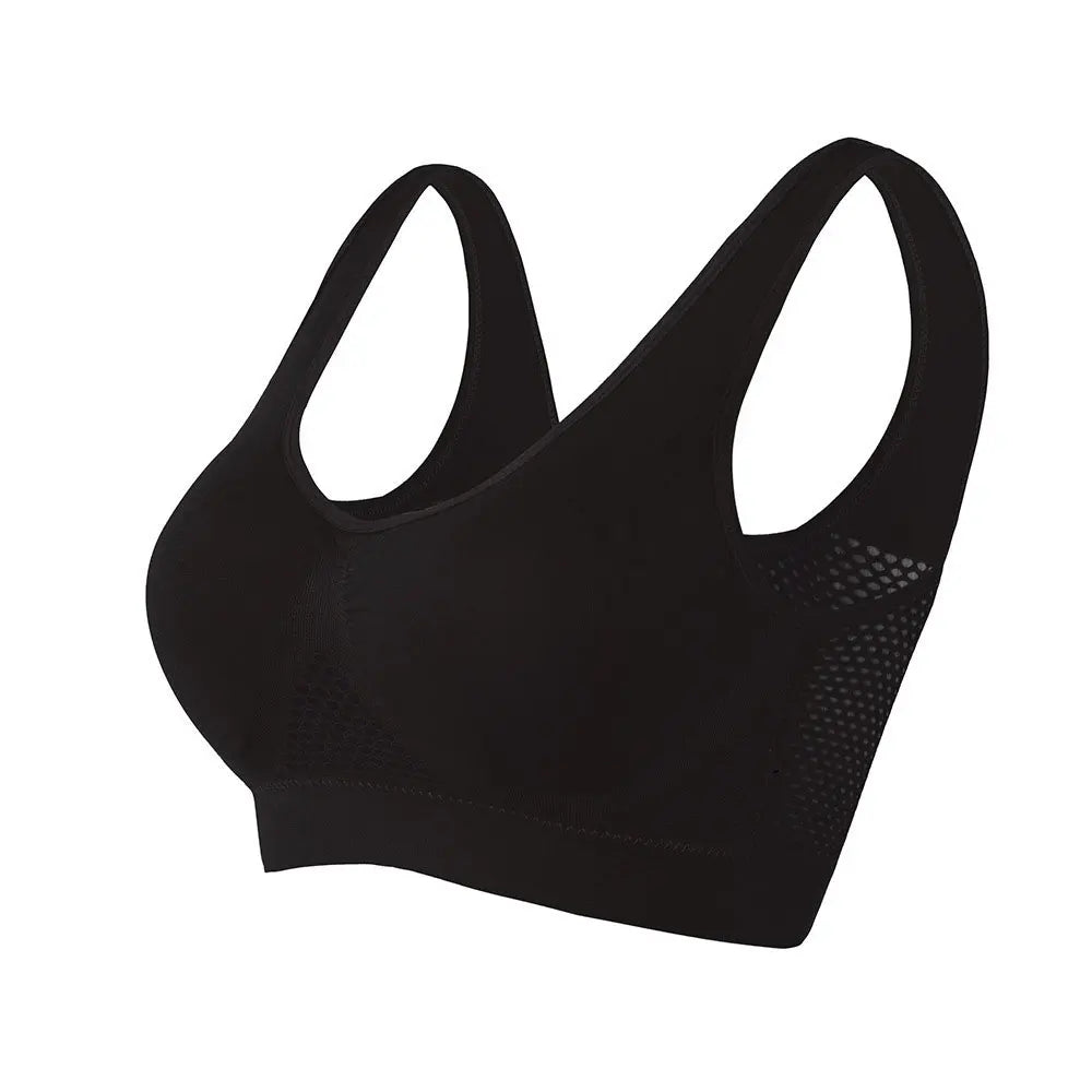 Hollow Out Padded Sports Bra - Breathable Wireless Gym Crop Top