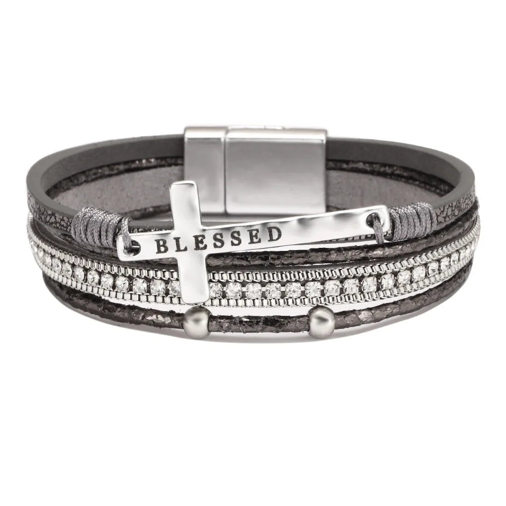 Bohemian Western Cross Bracelet - Faith-Inspired Womens Jewelry