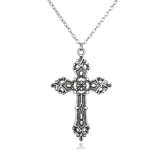 Y2K Crystal Cross Pendant Necklace - Gothic Clavicle Chain Jewelry